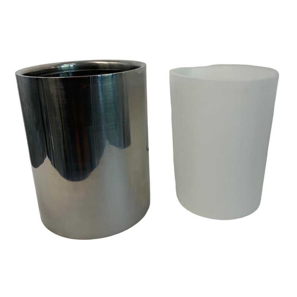 Roselli Stainless Steel Modern Round Wastebasket  Bath Trash Can 10" high 7395